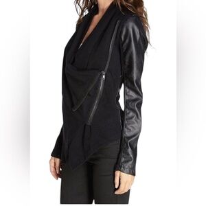 SOLD SOLD Asymmetrical Zipper Draped Black Moto Jacket Vegan SOLD SOLD